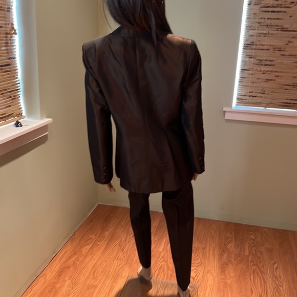 Bestini Paris Two Piece Blazer And Pant Set In Brown Copper Iridescent Size M/L - Picture 5 of 12